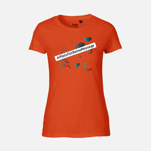 Damen T-Shirt in Orange mit individuellem Druck