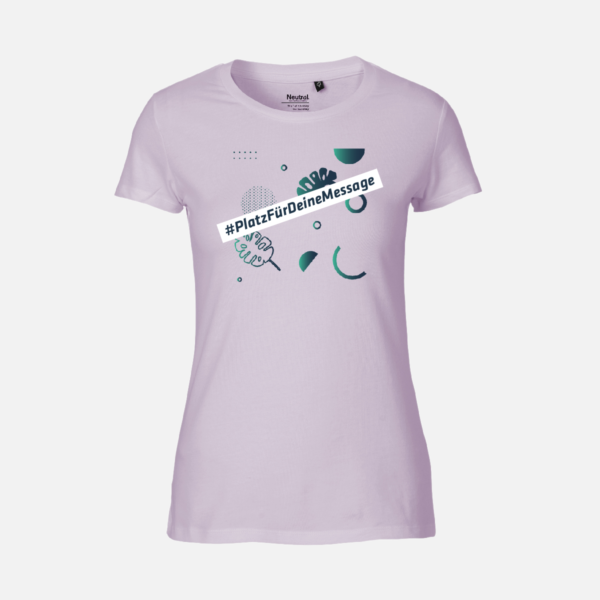 Damen T-Shirt in Violett mit individuellem Druck